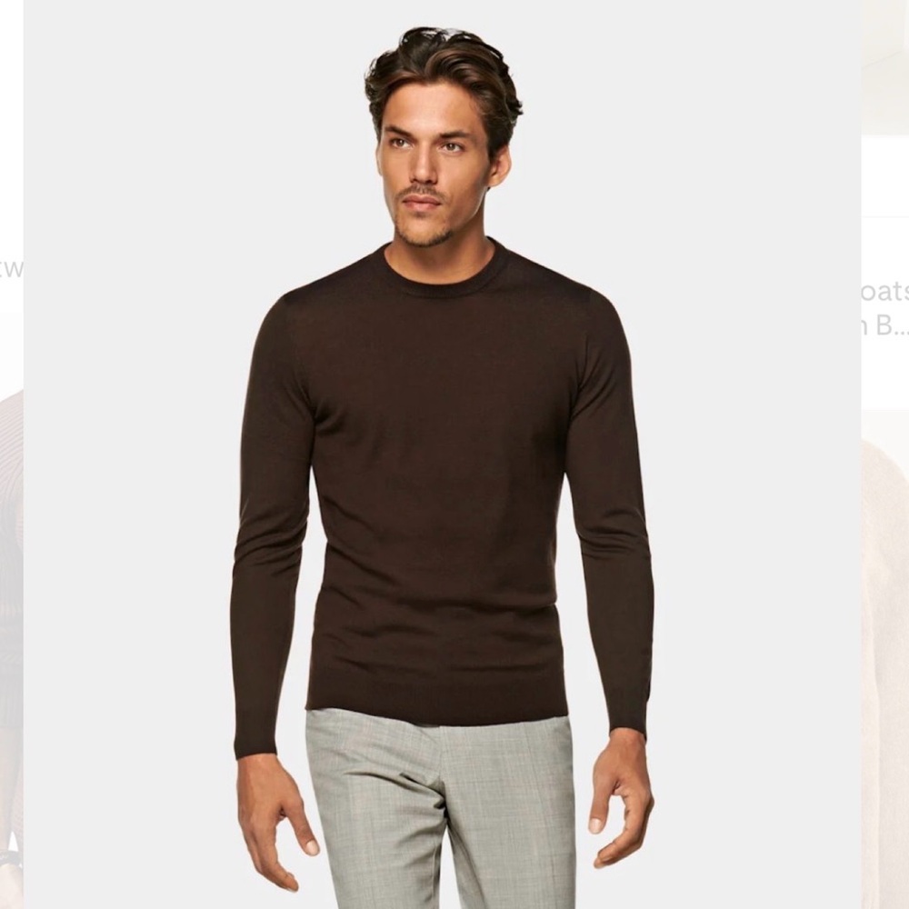 Suitsupply Dark Brown Crewneck Sweater